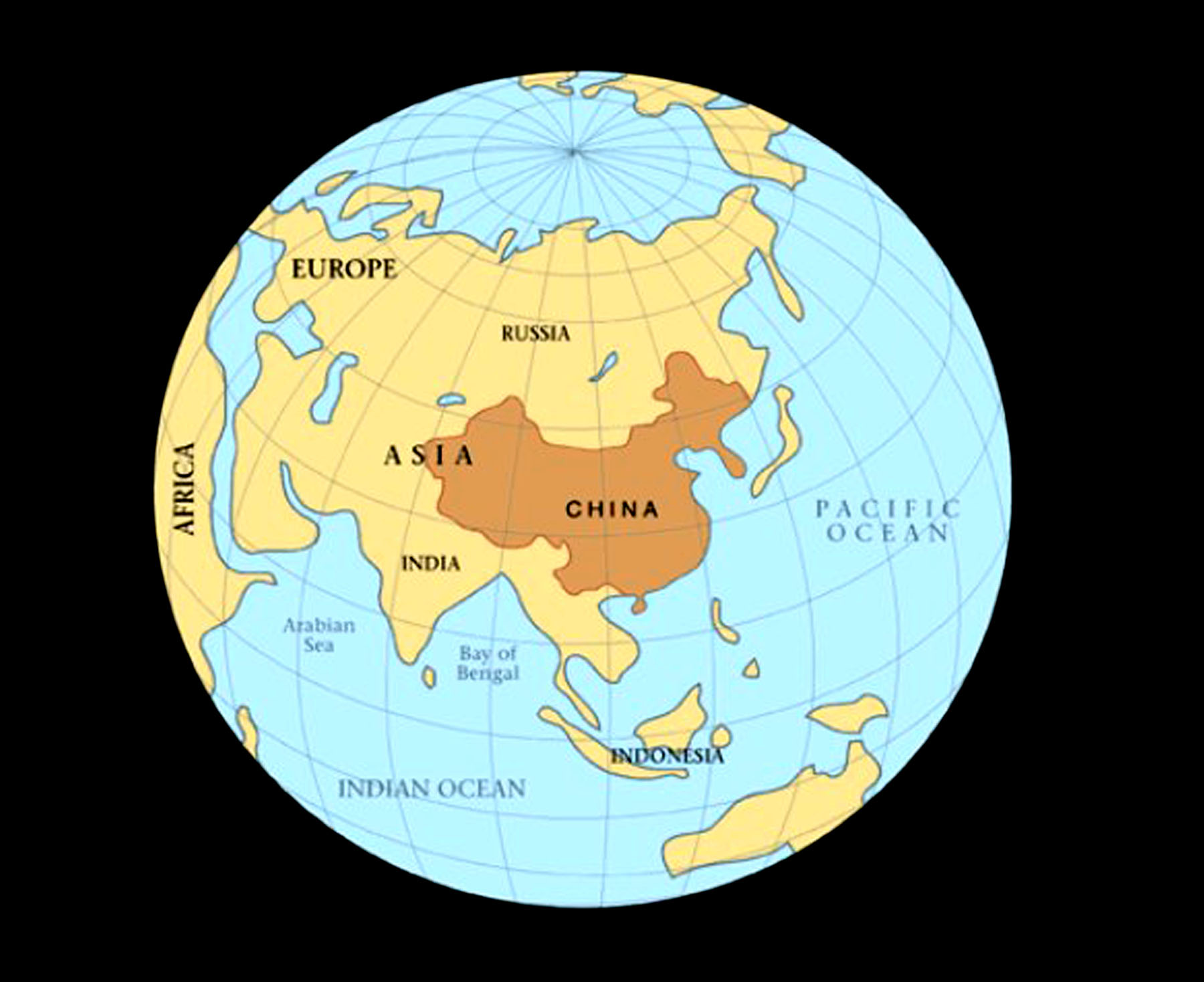 Китай какое полушарие. Китай на глобусе. Китай на полушарии.