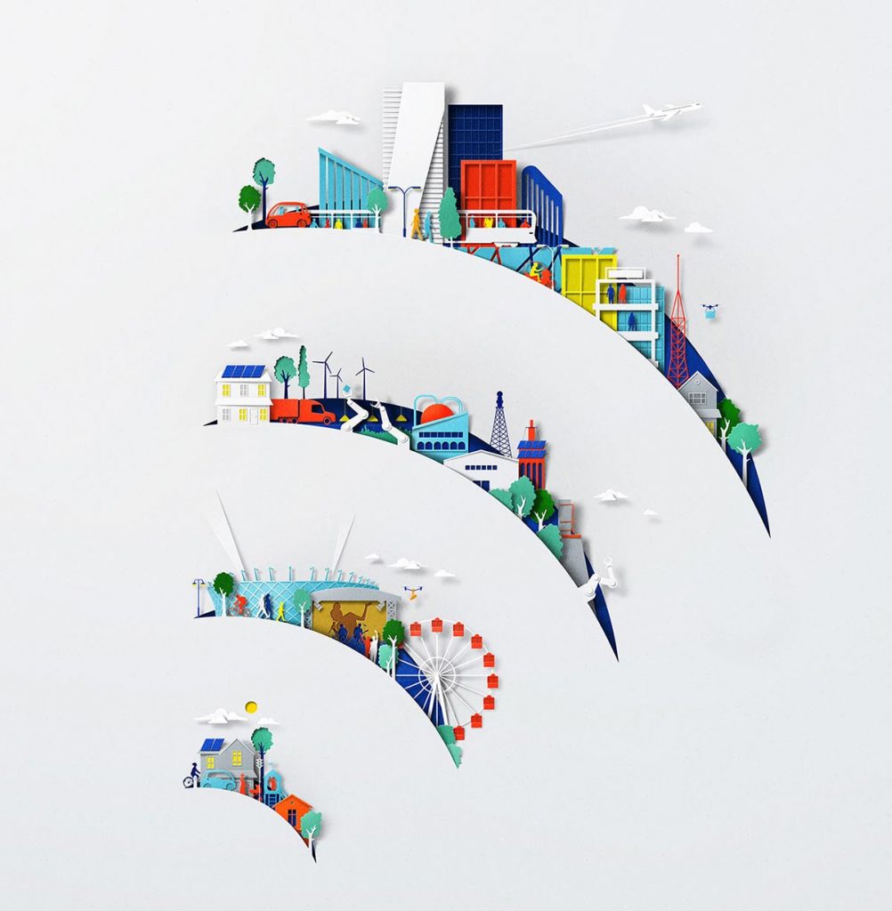 Awe-Inspiring Nokia 5G Paper Cut Creative Illustrations by Eiko Ojala