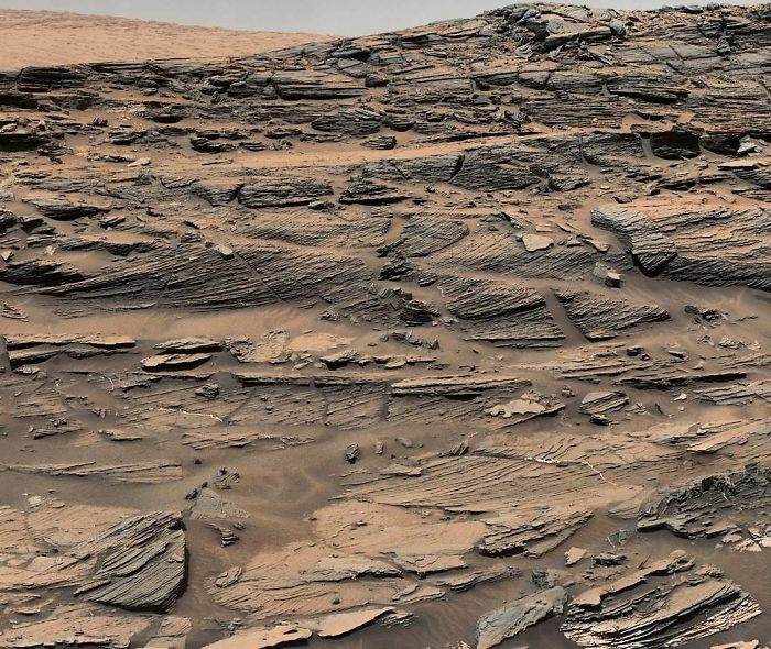 Curiosity Took Dozens Of Mast Cam Images To Complete This Mosaic Of A Petrified Sand Dune