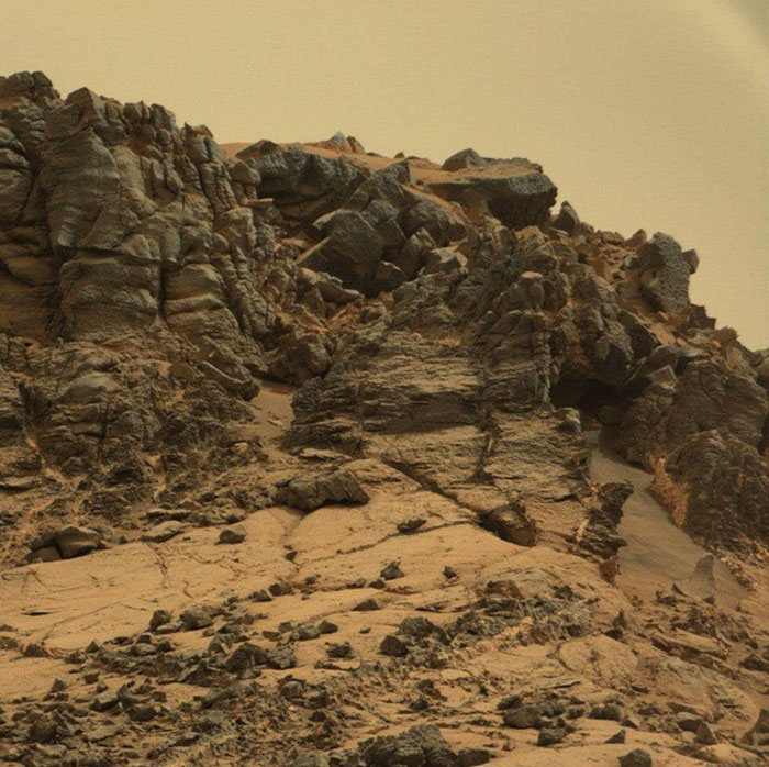 Having Reached The Base Of Mount Sharp, Curiosity Captured This Image Of Its Rocky Surroundings