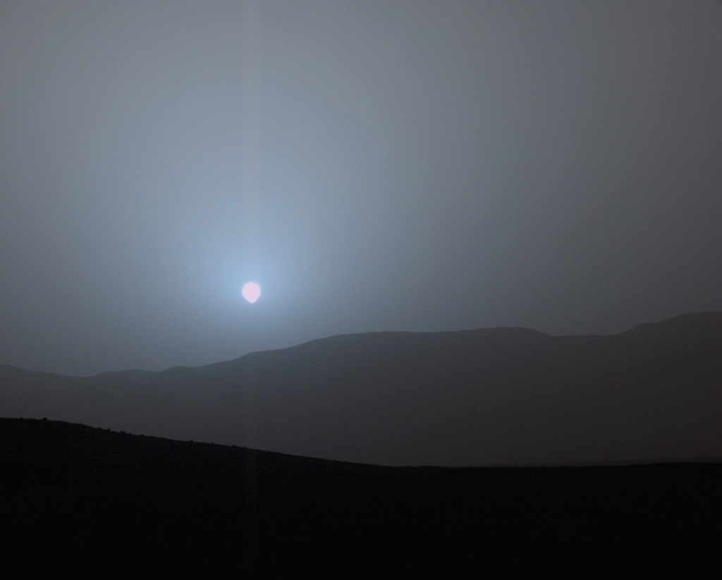 Sunset Sequence In Mars' Gale Crater